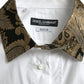 Dolce & Gabbana White Cotton Jacquard Formal GOLD Dress Shirt