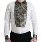 Dolce & Gabbana White Floral Brocade GOLD Dress Shirt