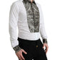 Dolce & Gabbana White Floral Brocade GOLD Dress Shirt