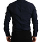 Dolce & Gabbana Navy Blue Slim Fit Formal GOLD Dress Shirt