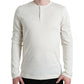 Dolce & Gabbana Off White Cotton Henley Pullover Sweater