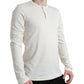 Dolce & Gabbana Off White Cotton Henley Pullover Sweater