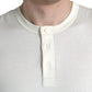 Dolce & Gabbana Off White Cotton Henley Pullover Sweater