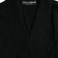 Dolce & Gabbana Elegant Black Cashmere Robe with Waist Belt