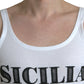 Dolce & Gabbana White Sicilia Cotton Sleeveless Tank T-shirt