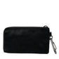 Dolce & Gabbana Black Nylon Logo Plaque Keyring Pouch Clutch Bags