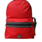 Dolce & Gabbana Red Nylon Leather DG Logo School Backpack Bag