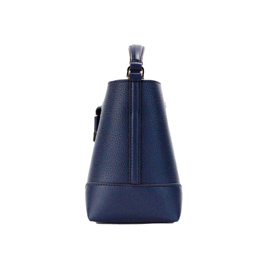 Michael Kors Mercer Small Navy Pebbled Leather Bucket Bag Purse