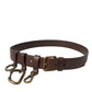 Dolce & Gabbana Brown Calf Leather Gold Metal Buckle Belt