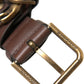 Dolce & Gabbana Brown Calf Leather Gold Metal Buckle Belt