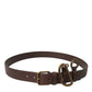 Dolce & Gabbana Brown Calf Leather Gold Metal Buckle Belt