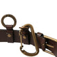 Dolce & Gabbana Brown Calf Leather Gold Metal Buckle Belt