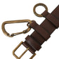 Dolce & Gabbana Brown Calf Leather Gold Metal Buckle Belt