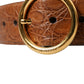 Dolce & Gabbana Brown Exotic Leather Round Buckle Belt