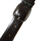 Dolce & Gabbana Dark Brown Leather Silver Metal Buckle Belt