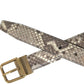 Dolce & Gabbana Brown Python Leather Gold Metal Buckle Belt