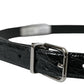 Dolce & Gabbana Black Leather Silver Metal Buckle Belt