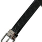 Dolce & Gabbana Black Leather Silver Metal Buckle Belt