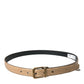 Dolce & Gabbana Beige Exotic Leather Gold Metal Buckle Belt