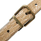 Dolce & Gabbana Beige Exotic Leather Gold Metal Buckle Belt