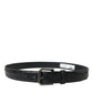 Dolce & Gabbana Black Exotic Leather Silver Metal Buckle Belt