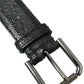 Dolce & Gabbana Black Exotic Leather Silver Metal Buckle Belt