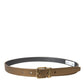 Dolce & Gabbana Metallic Gold Calf Leather Metal Buckle Belt