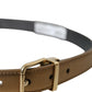 Dolce & Gabbana Metallic Gold Calf Leather Metal Buckle Belt