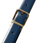 Dolce & Gabbana Blue Calf Leather Gold Metal Buckle Belt