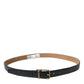 Dolce & Gabbana Black Calf Leather Gold Metal Buckle Belt