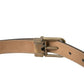 Dolce & Gabbana Black Calf Leather Gold Metal Buckle Belt