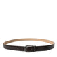 Dolce & Gabbana Dark Brown Leather Silver Metal Buckle Belt