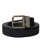 Dolce & Gabbana Black Suede Leather Gold Metal Buckle Belt