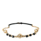 Dolce & Gabbana Black Suede Gold Chain Crystal Waist Belt