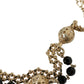 Dolce & Gabbana Black Suede Gold Chain Crystal Waist Belt