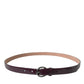 Dolce & Gabbana Maroon Leather Silver Metal Buckle Belt