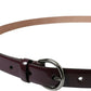 Dolce & Gabbana Maroon Leather Silver Metal Buckle Belt