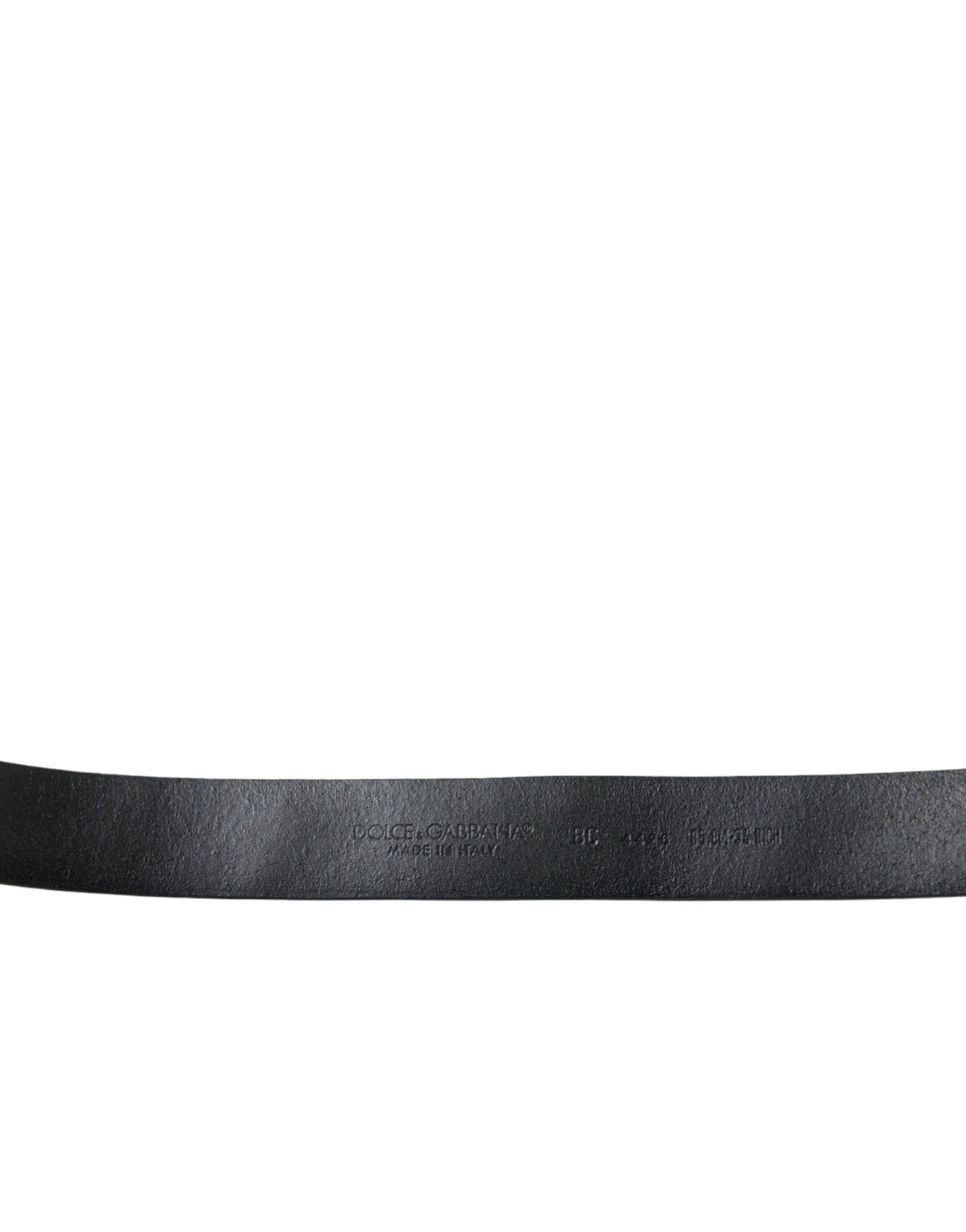 Dolce & Gabbana Black Embellished Leather Engraved Buckle Belt