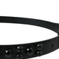 Dolce & Gabbana Black Embellished Leather Engraved Buckle Belt