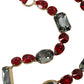 Dolce & Gabbana Red Leather Crystal Chain Waist Belt