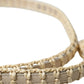 Dolce & Gabbana Beige Raffia Leather Metal Buckle Belt