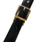 Dolce & Gabbana Black Calf Leather Gold Metal Buckle Belt