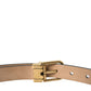 Dolce & Gabbana Black Calf Leather Gold Metal Buckle Belt