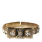 Dolce & Gabbana Gold Tone Brass Crystal Embellished Belt