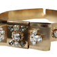 Dolce & Gabbana Gold Tone Brass Crystal Embellished Belt