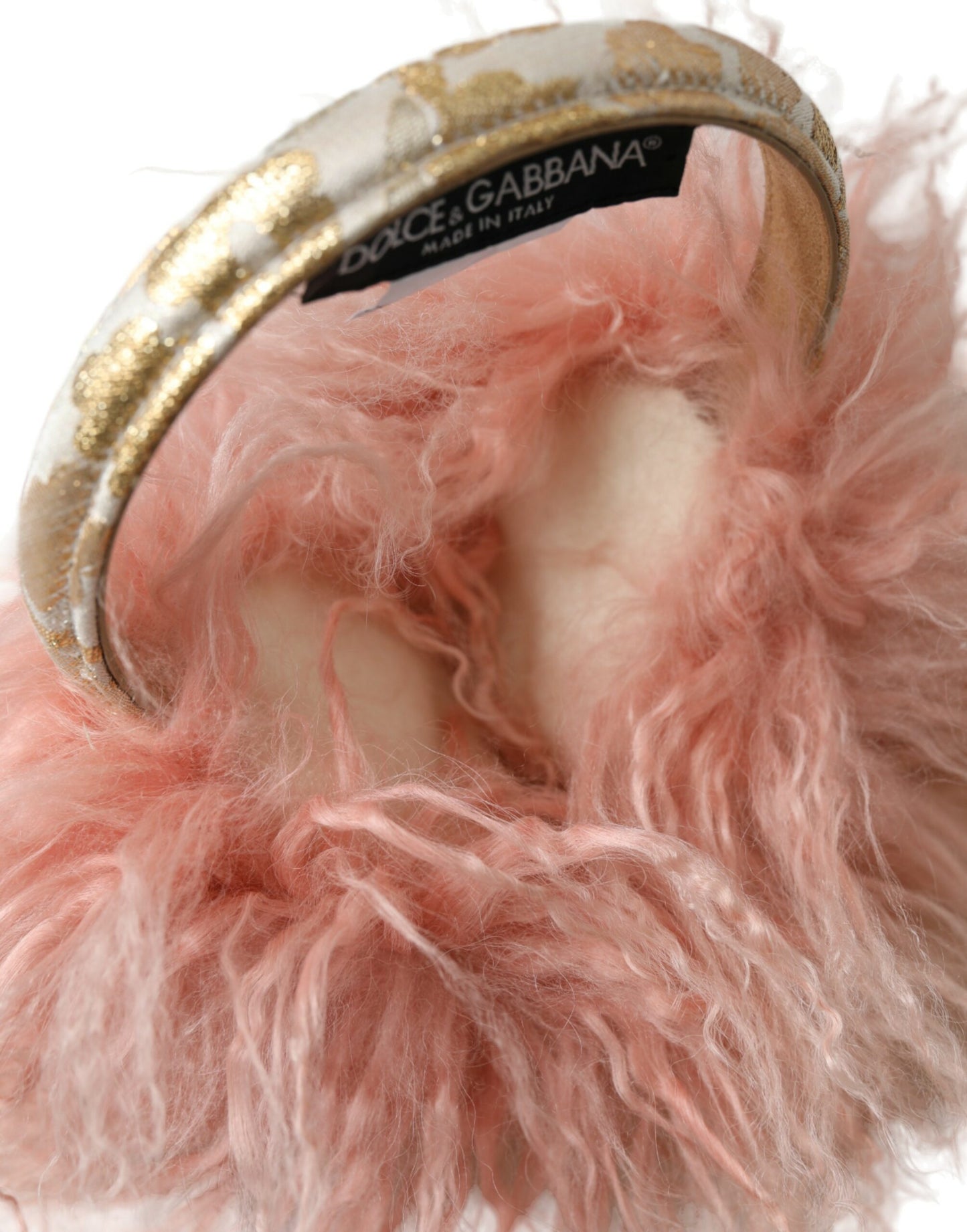 Dolce & Gabbana Pink Shearling Fur Winter Warmer Headband Ear Muffs