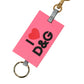 Dolce & Gabbana Pink Silicone DG Logo Gold Brass Keychain