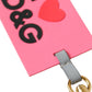 Dolce & Gabbana Pink Silicone DG Logo Gold Brass Keychain