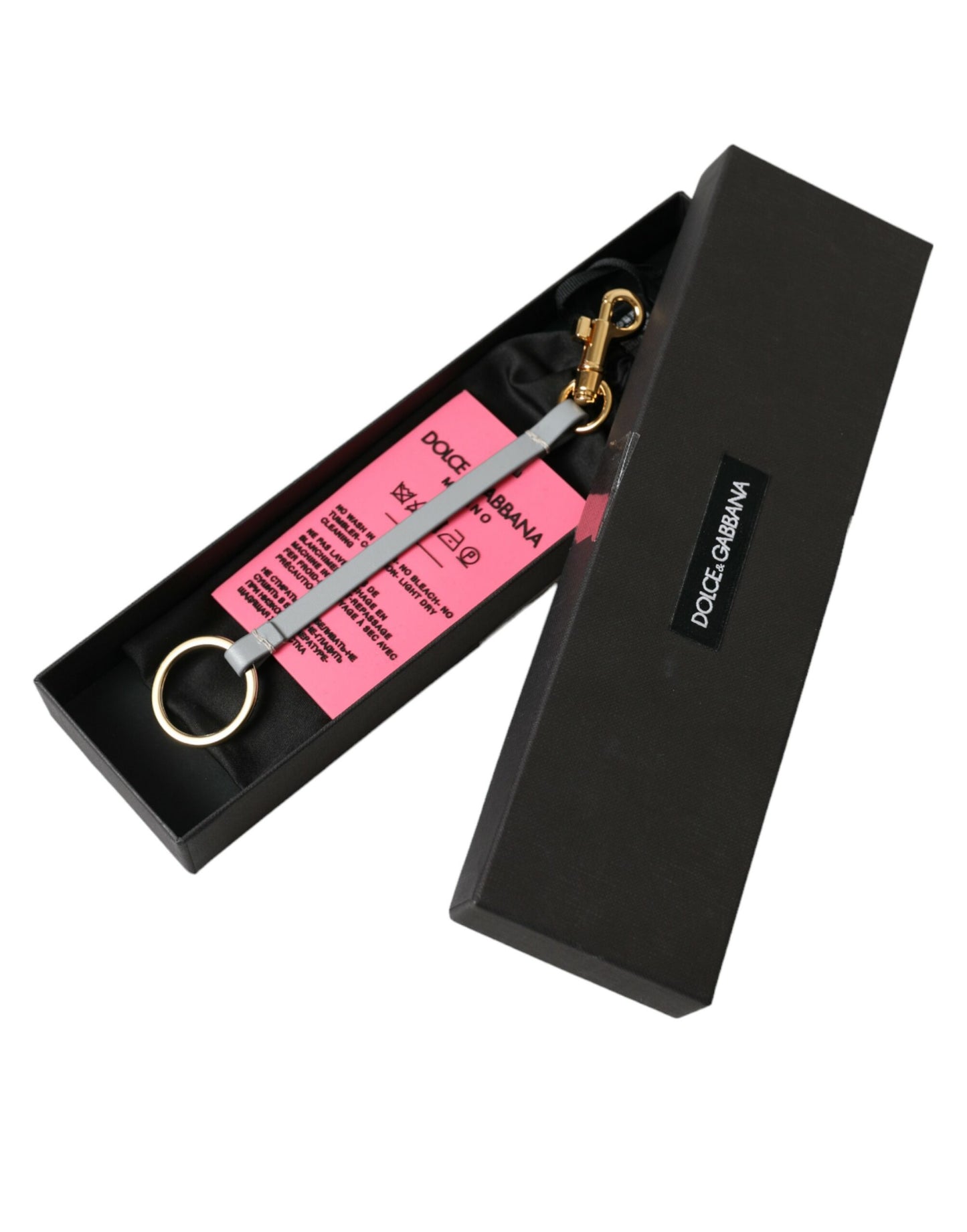 Dolce & Gabbana Pink Silicone DG Logo Gold Brass Keychain