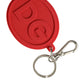 Dolce & Gabbana Red Rubber DG Logo Silver Brass Metal Keyring Keychain